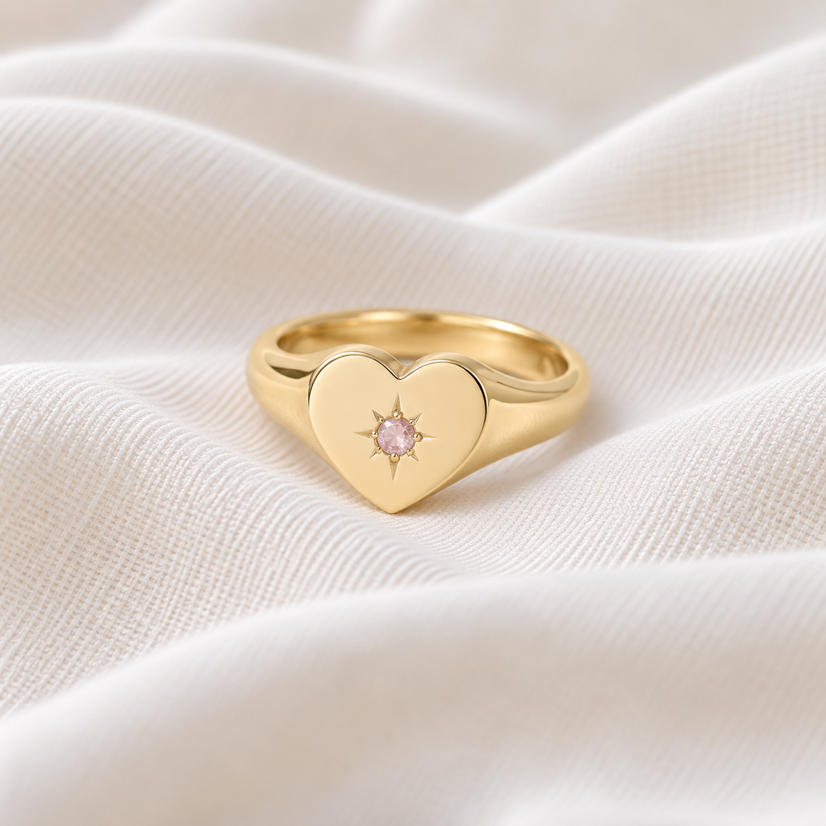 LUCIA Herz Ring mit Geburtssteinen