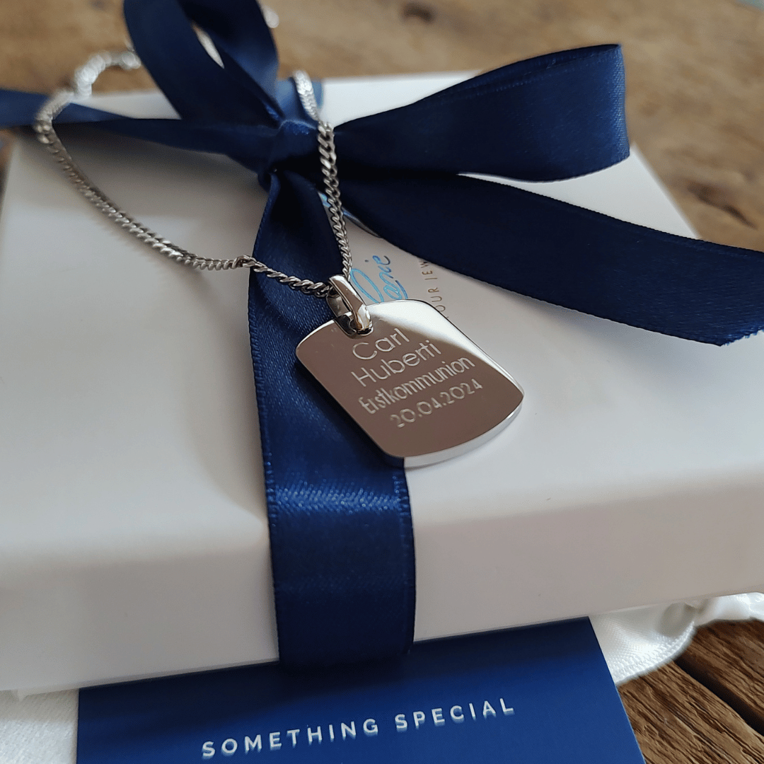 Taufkette Junge, Kette Junge Taufe, Kette jungen silber, Kette Jungen kommunion, Kette jungs mit anhänger, coole kette für jungs, kette taufe jungen , dog tag kette, namenskette junge