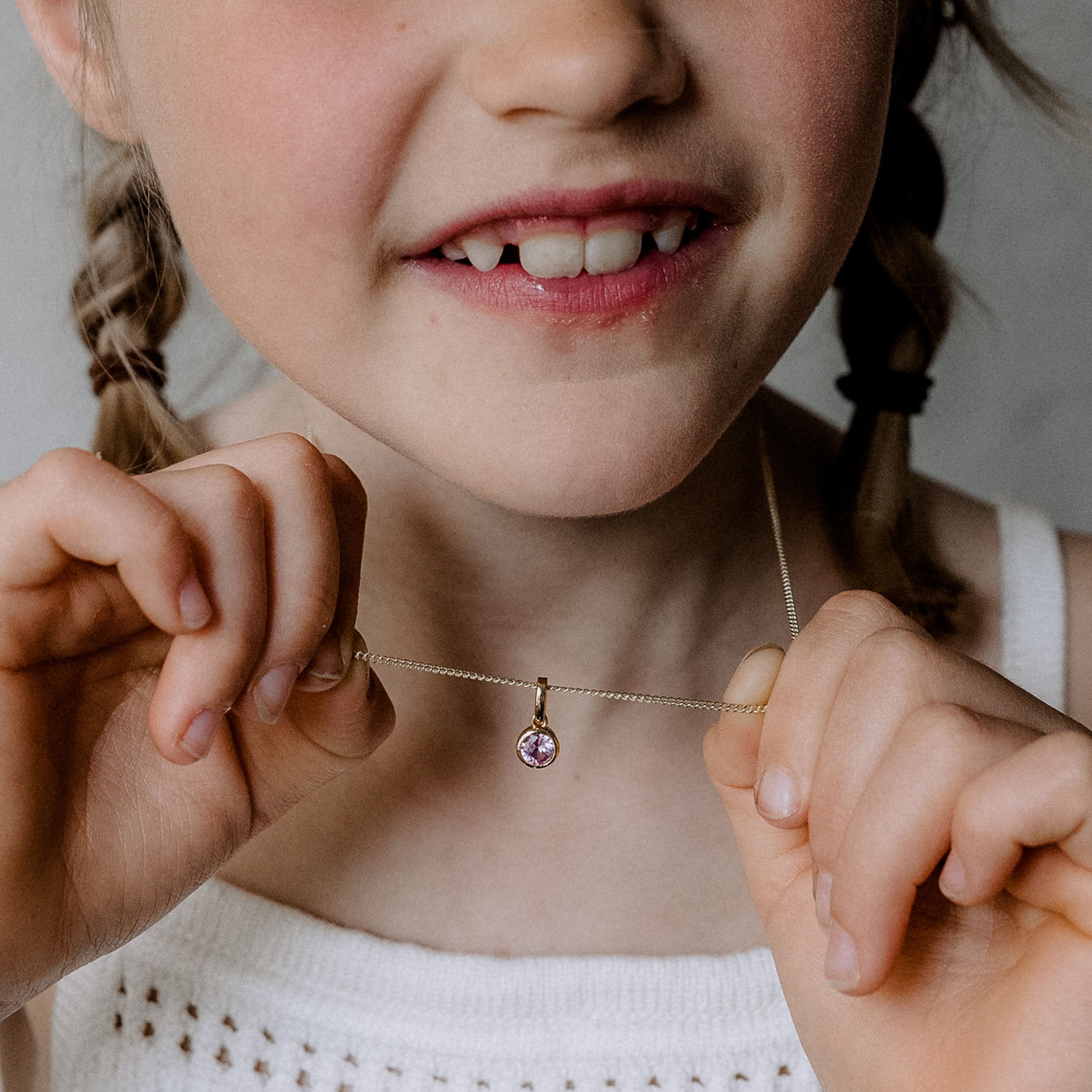 taufschmuck mädchen, taufgeschenke für Mädchen und Patenkind, taufkette personalisiert, last minute taufgeschenke,Taufkette Gold mit Geburtsstein Anhänger, Kette Kommunion, Kinderkette Gold, Mädchen Kette mit Edelstein, Taufkette mit Zirkonia Anhänger