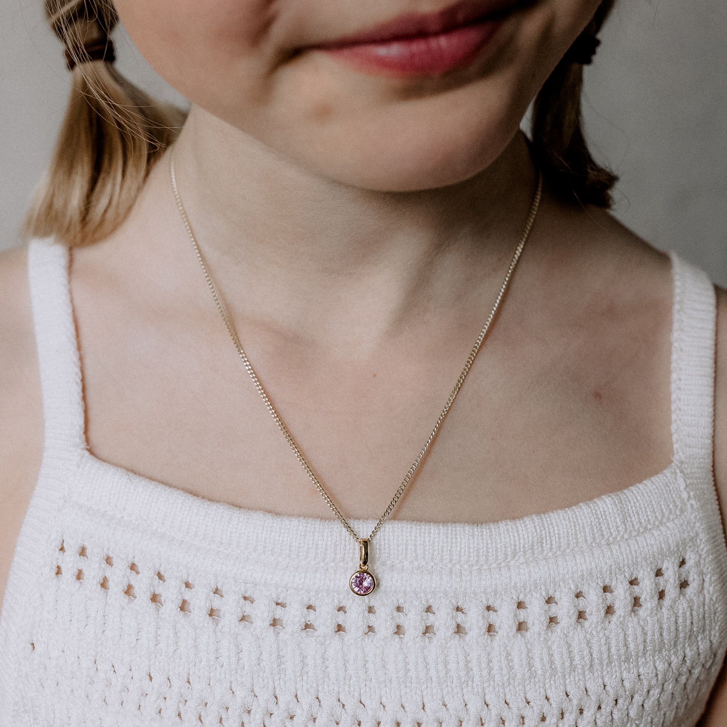 Taufkette Gold mit Geburtsstein Anhänger, Kette Kommunion, Kinderkette Gold, Mädchen Kette mit Edelstein, Taufkette mit Zirkonia Anhänger, taufgeschenke für mädchen und patenkind, geschenke zur taufe und kommunion, mädchen schmuck personalisiert, geburtsstein ketten 