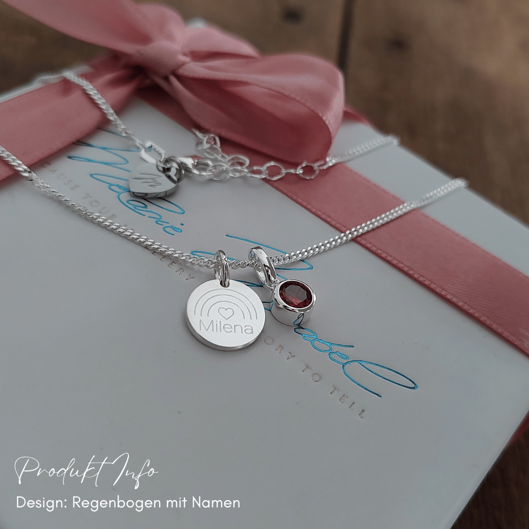 SALLY Collar de nombres para niñas con colgante de piedra  nacimiento