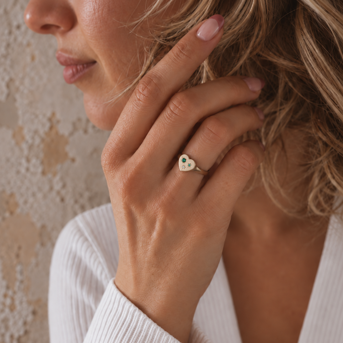 LUCIA Herz Ring mit Geburtssteinen