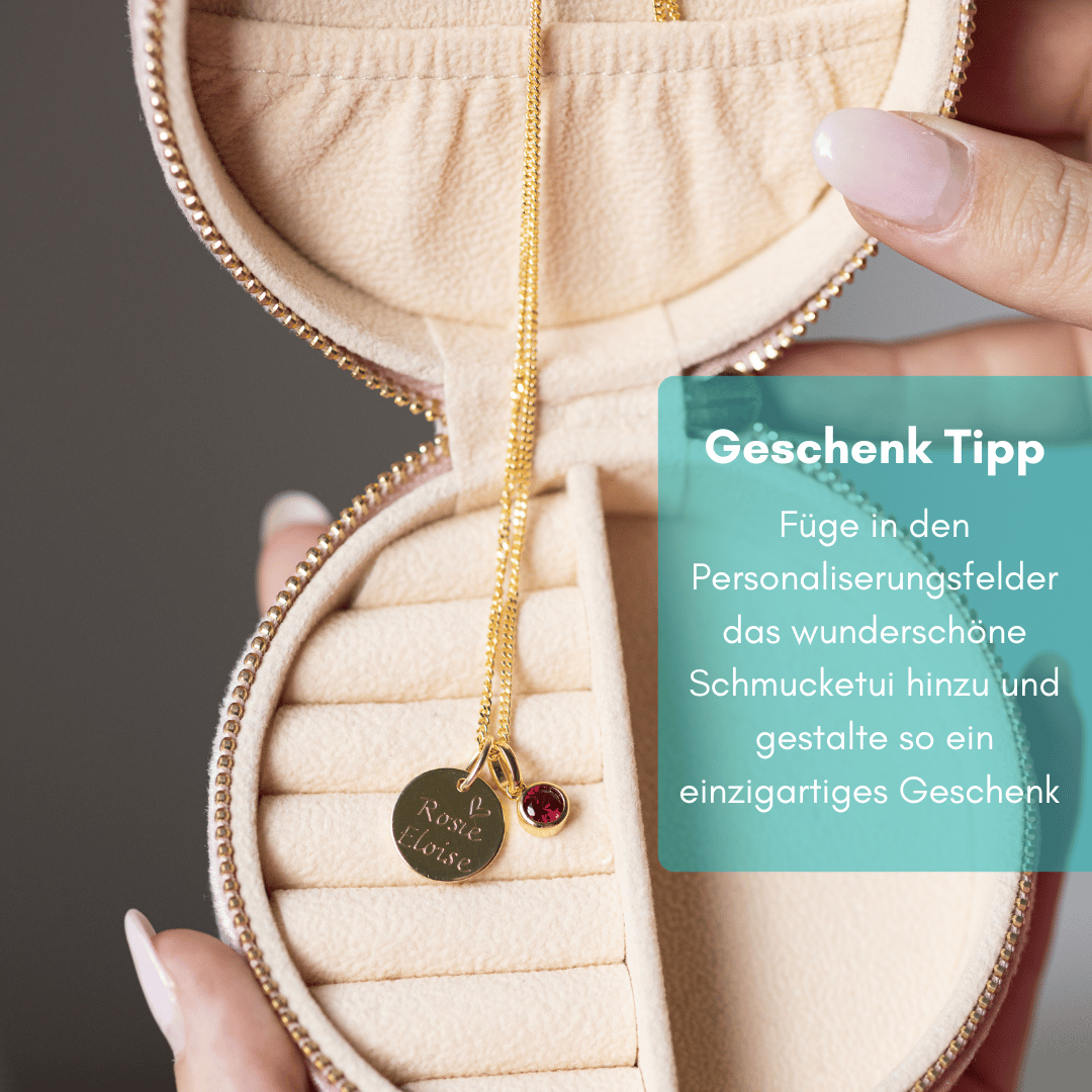 LUNA Namenskette mit Geburtsstein Anhänger