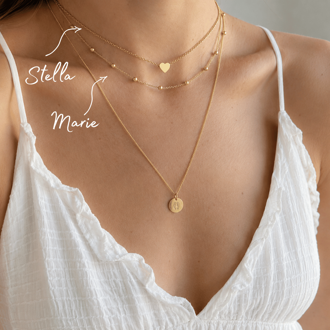 SALLY Initialenkette mit 1 kleinen Gravur Plättchen