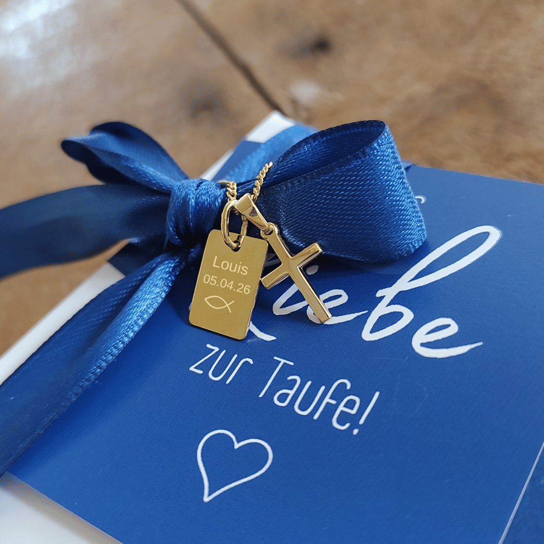 Gold kette junge zur taufe und kommunion, geschenk junge zur erstkommunion, schmuck zur taufe für junge, schmuck junge zur kommunion, geschenk von paten, geschenk für patenkind, schmuck mit gravur zum schulabschluss, graduation necklace, kette zum schulabschluss junge