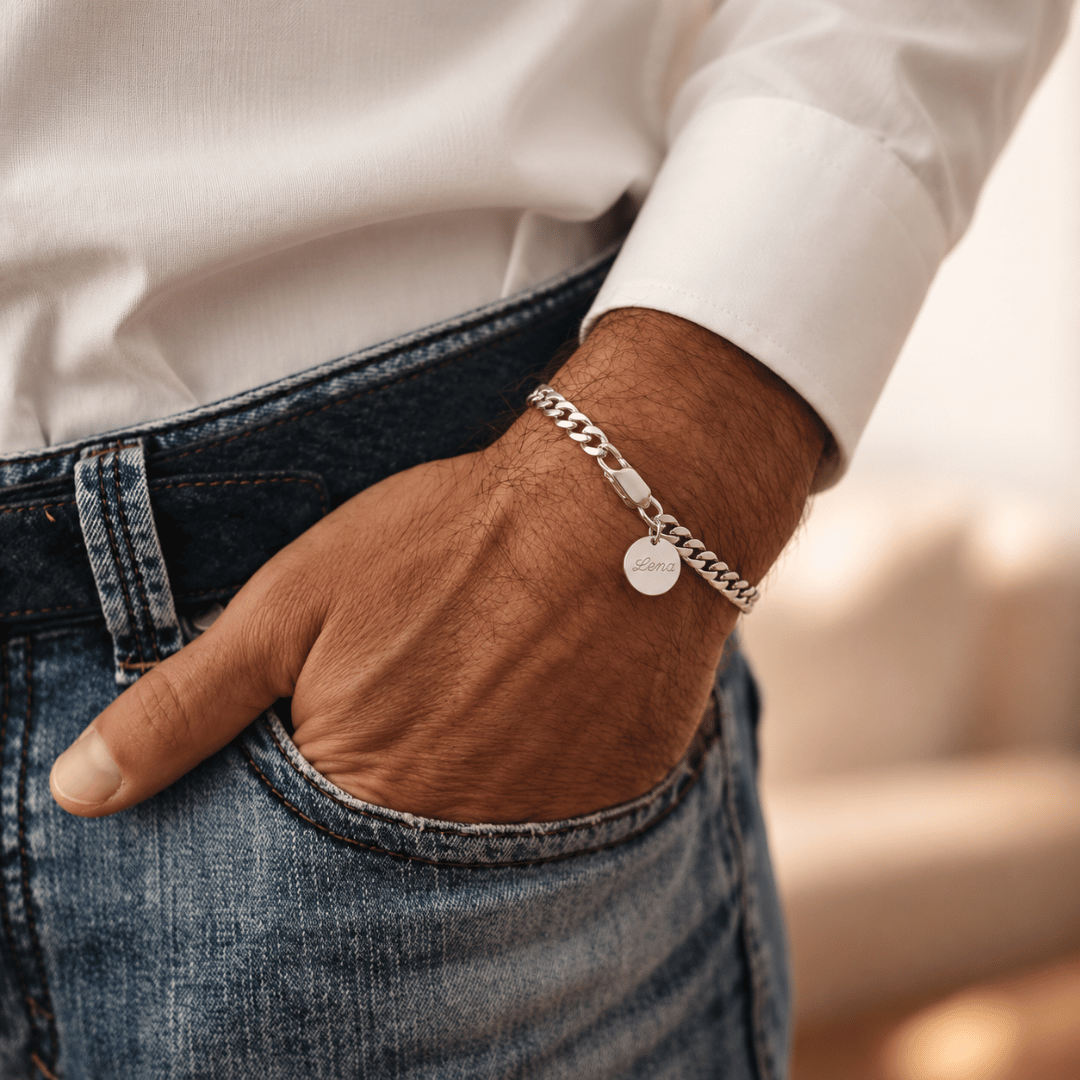 WINSTON Panzerarmband 925 Silber für Männer