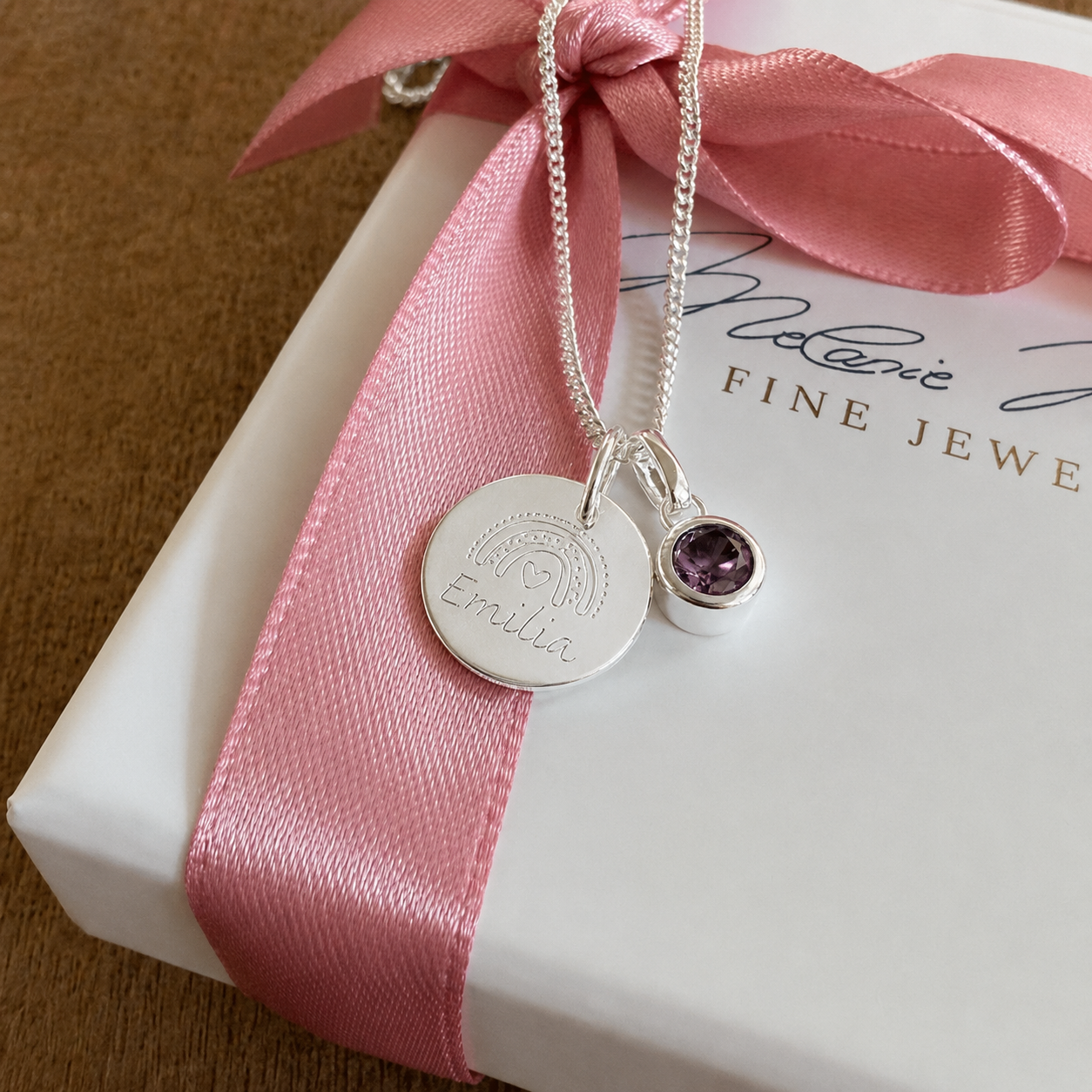 Juna name chain with birth stone followers