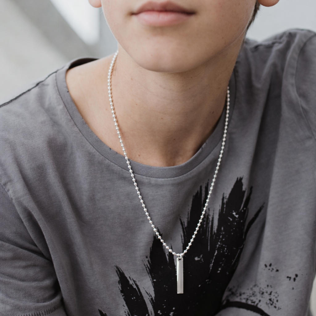 schmuck für jungs 14 jahre, halskette für teenager, feine kette silber für junge und teenager, geschenk zum abitur junge, geschenk zur taufe und erstkommunion für coole jungs