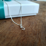 Kette mit Buchstabe Silber, Halskette Silber mit Buchstaben Anhänger, Halskette mit Buchstabe, Initialen kette Silber für papa, geschenk für vater zur geburt, schmuck für väter