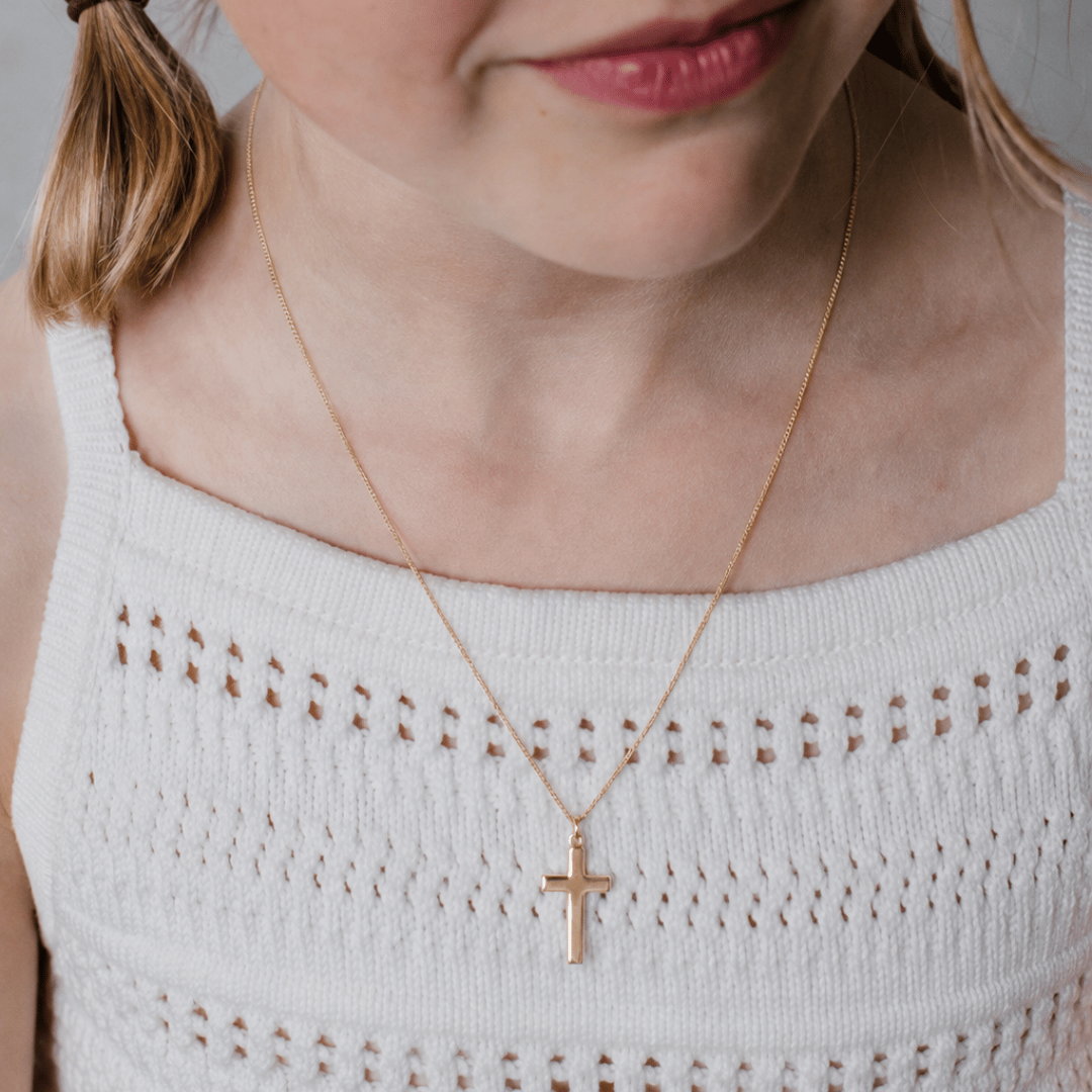 NOA Kreuz Kette MIT GRAVUR für Mädchen & Jungs