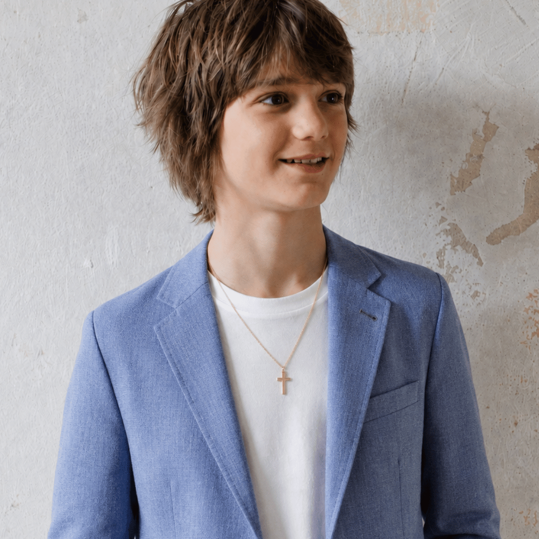 NOA Kreuz Kette MIT GRAVUR für Mädchen & Jungs