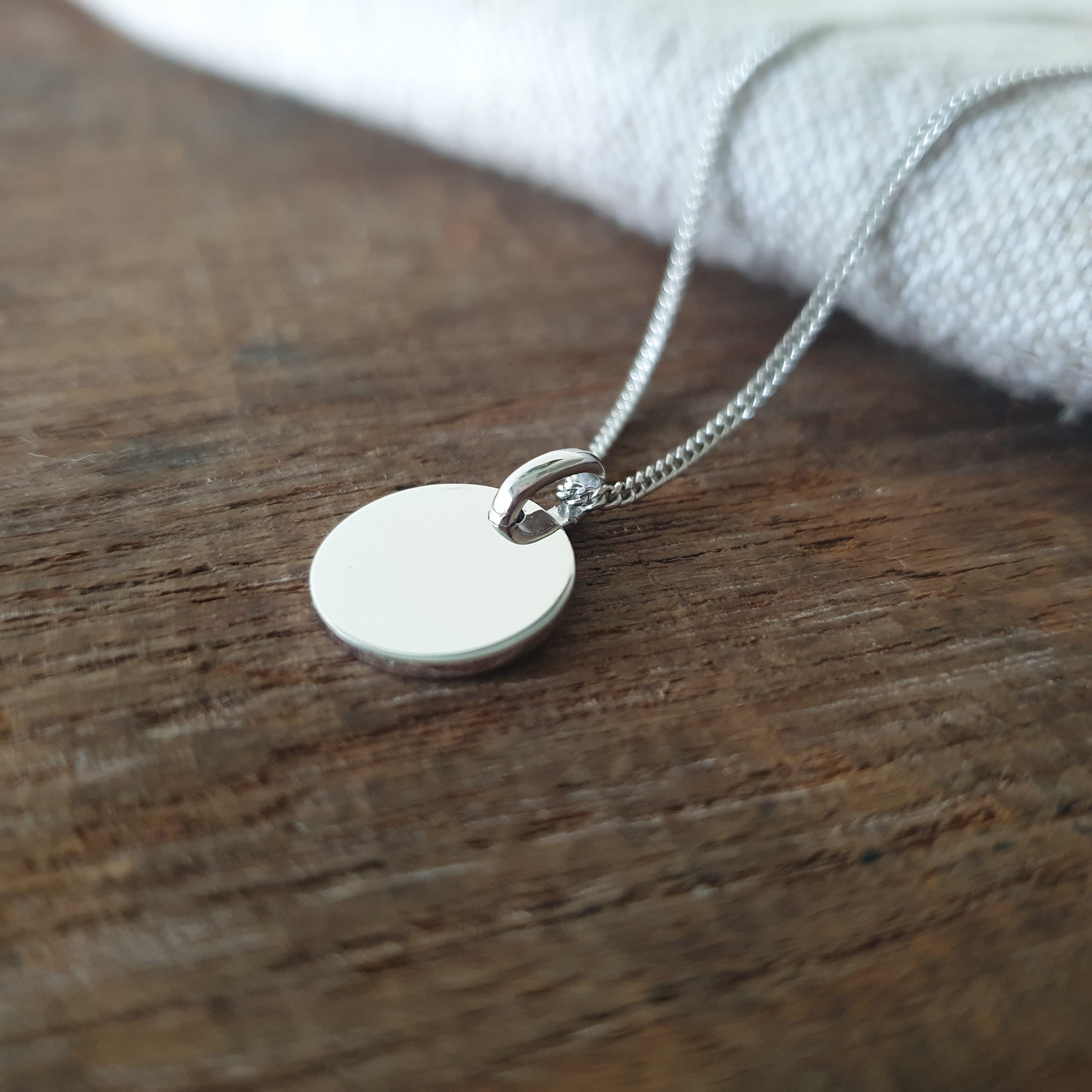 Weissgold Gravur Anhänger  | Grösse nach Deiner Wahl