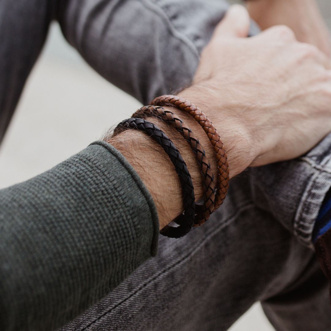 Lederarmband Herren, Männer Armband Leder, Herren Armband geflochten, Armband Freund, Lederarmband Partner, Lederarmband geflochten Männer