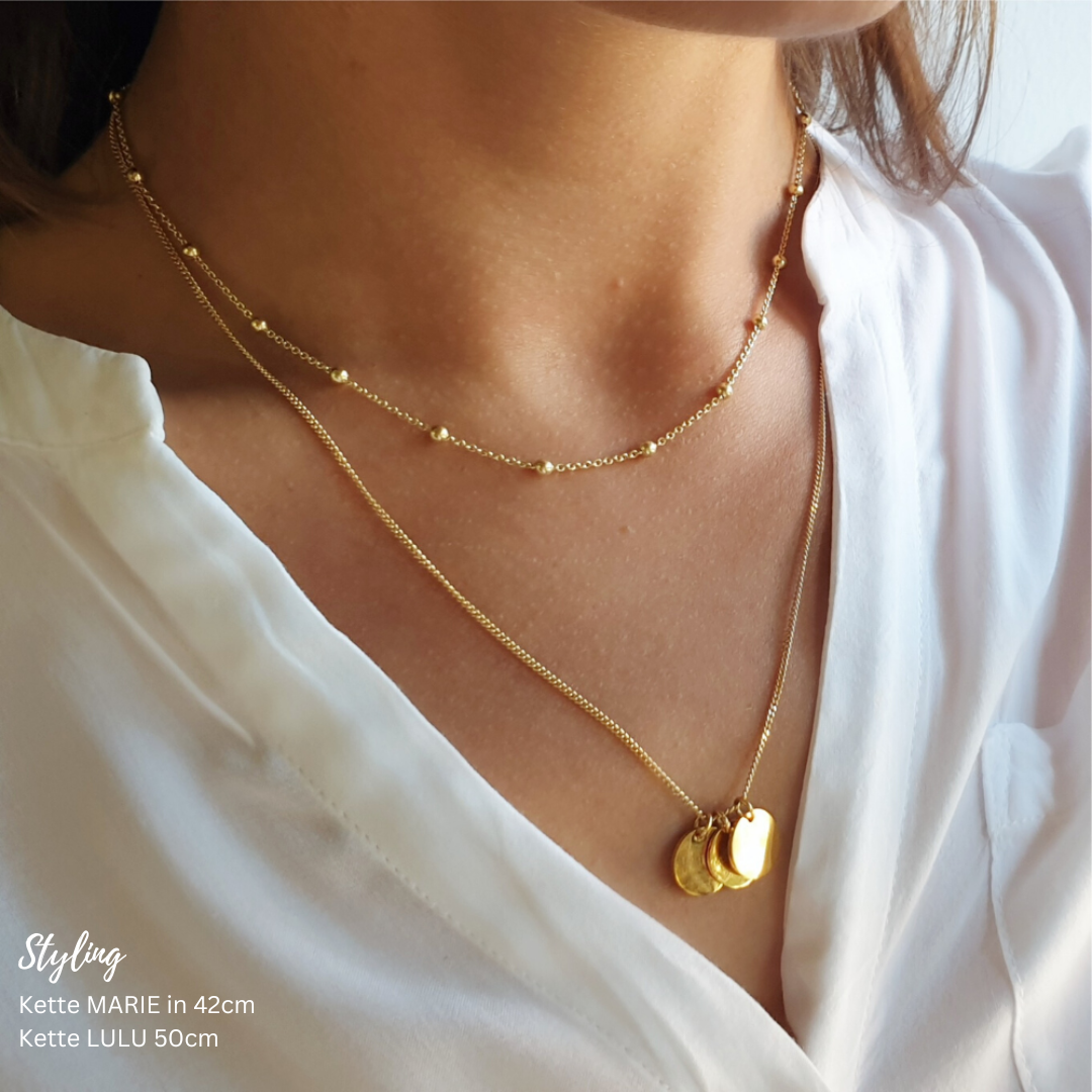 Goldkette mit Buchstabe, Buchstaben Kette Gold 333, Echtgold Kugelkette, Echtgold Kette für Damen 333 Gold