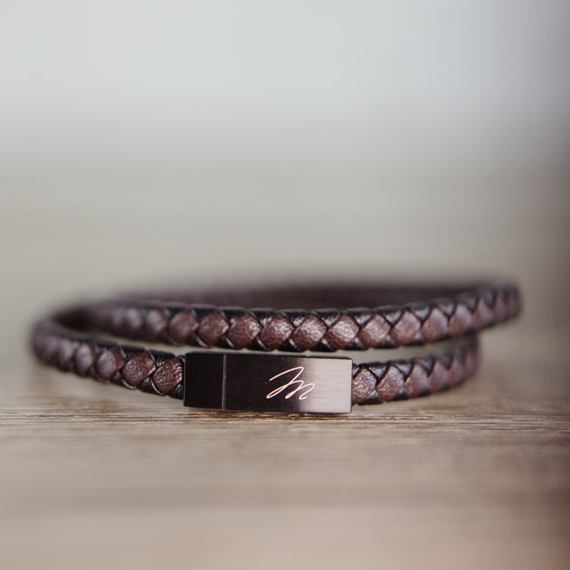 DARLING Zweireihiges Lederarmband für Herren