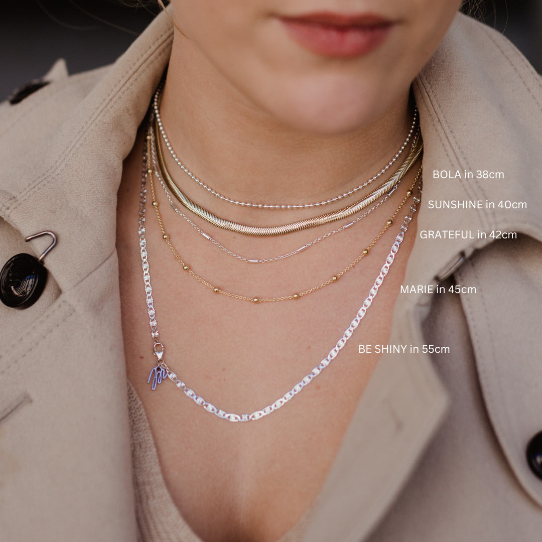 Ketten Längen im Vergleich, welche Ketten  Länge passt mir, mehrreihige ketten, minimalistischer schmuck, zarter schmuck filigran