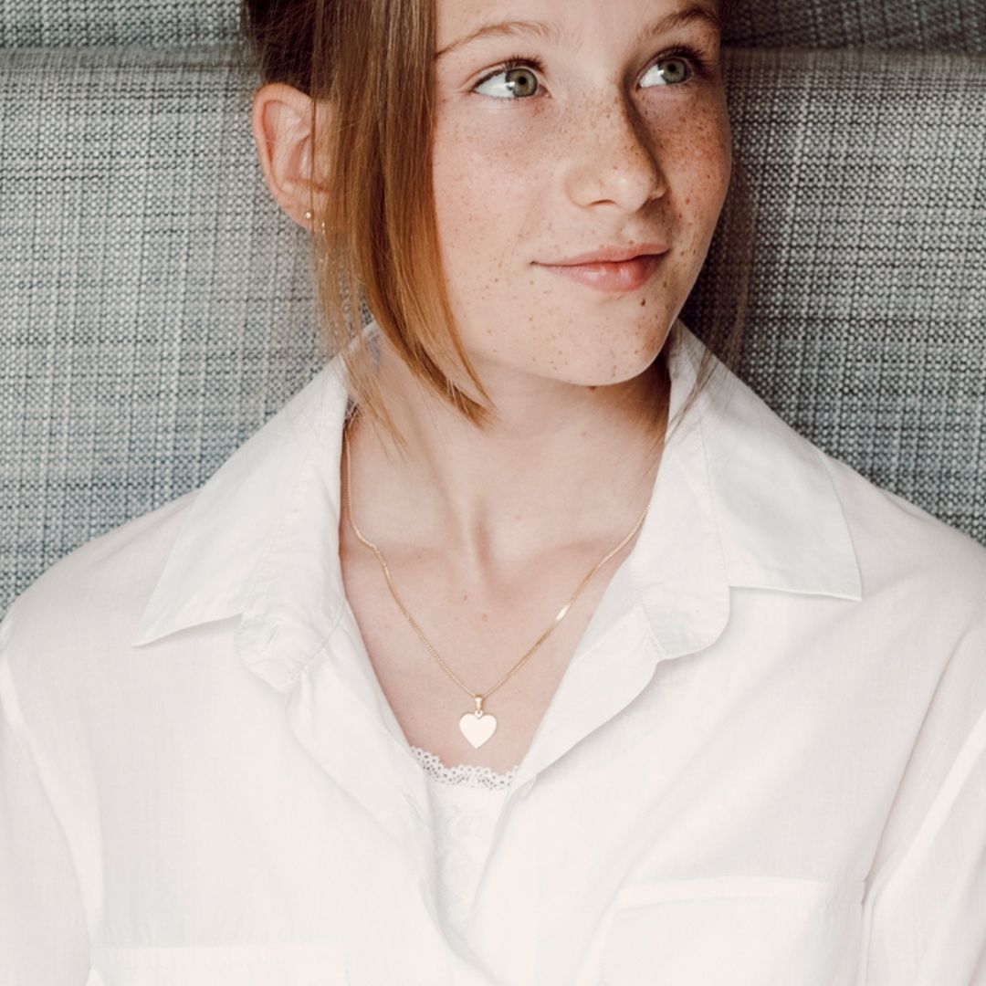 Taufkette Gold für Mädchen, Mädchen Kette Gold mit Gravur, Taufkette mit gravur, Taufkette Gold Mädchen, Taufkette Gold mit Herz, taufgeschenke für mädchen, taufgeschenke patenkind, personaliserte taufgeschenke, geschenke zur taufe mädchen