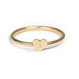 Echtgold Ring mit Herz mit Initiale Gravur