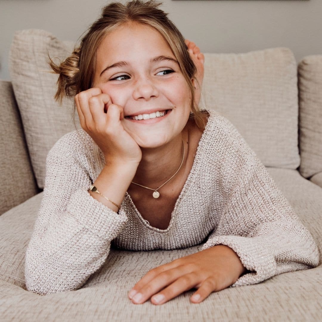 Echtgold Kette für Mädchen, Taufkette mit Gravur, Taufkette Gold Mädchen, Taufkette Mädchen mit Gravur, Kette Kommunion Mädchen, Goldkette für Mädchen mit Gravur