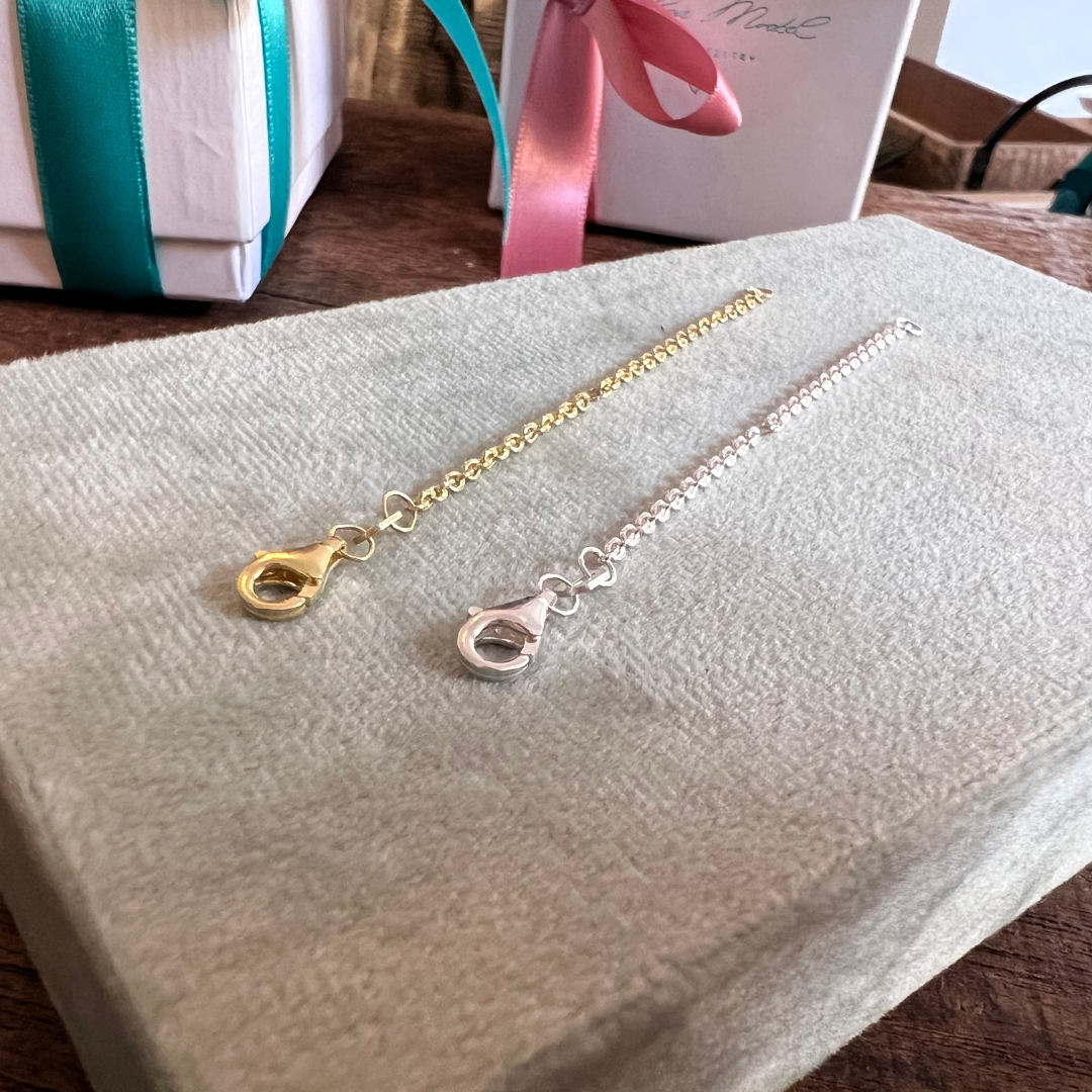 Verlängerungskette zum Verlängerung für Ketten  und Armbänder, Verlängerungskettchen Gold, Verlängerungskette Silber