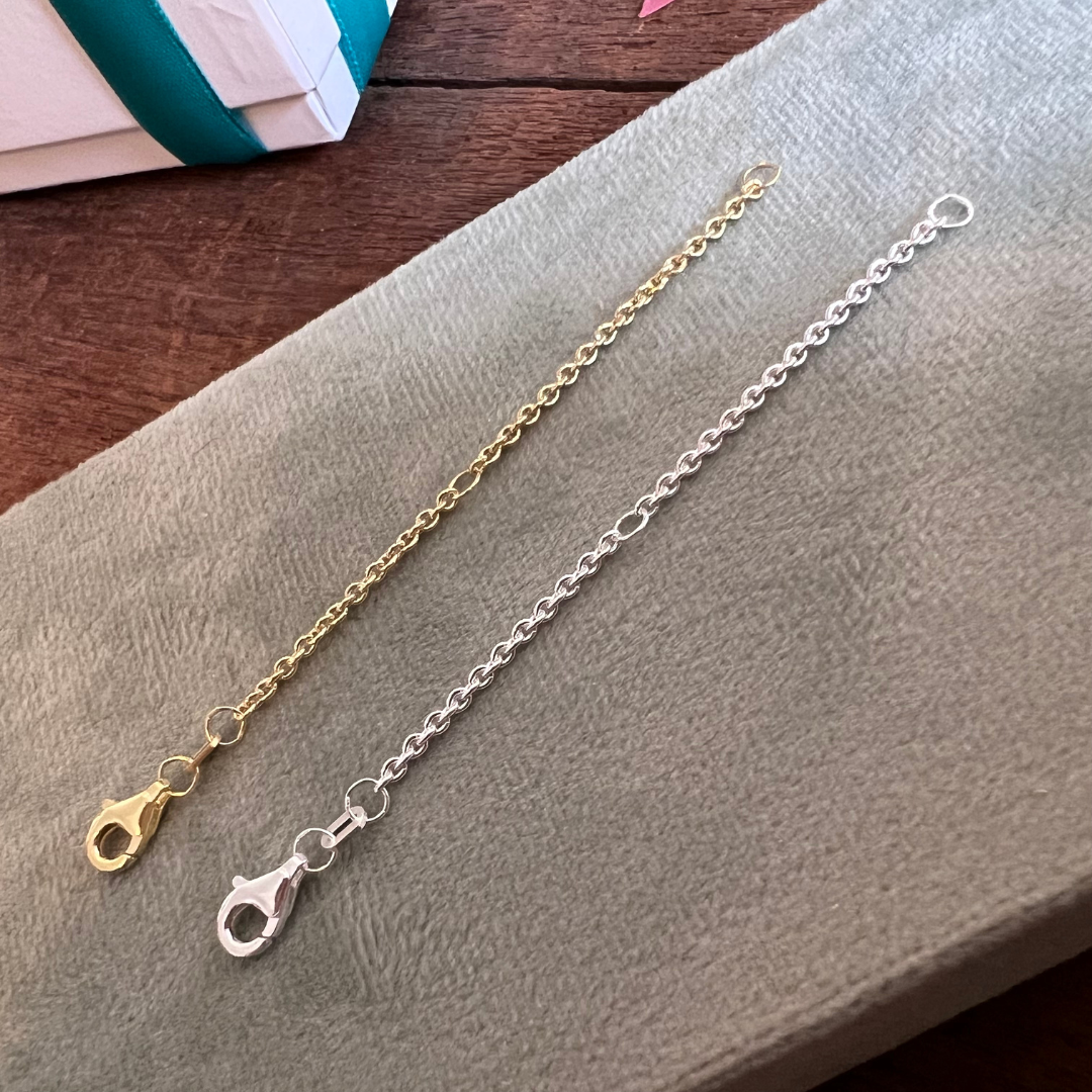 Verlängerungskette zum Verlängerung für Ketten  und Armbänder, Verlängerungskettchen Gold, Verlängerungskette Silber